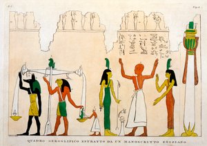 مقتطف من مخطوطة هيروغليفية مصرية ، نقشها دومينيك فيفانت ، بارون دي دينون (1747-1825)