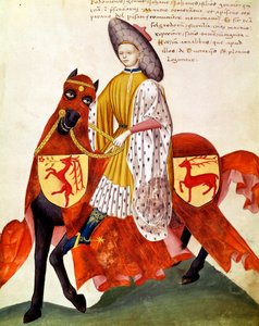 الصقار على ظهور الخيل (مصغرة بواسطة المدرسة الايطالية
