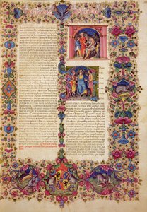 Fol.167r أول سفر من أخبار الأيام ، من الكتاب المقدس بورسو ديست. المجلد 1 (ورق) بواسطة المدرسة الايطالية