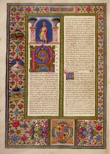 Fol.195v رسالة من القديس بولس إلى كورتينا، من الكتاب المقدس لبورسو ديستي. المجلد 2 (الرق) بواسطة المدرسة الايطالية