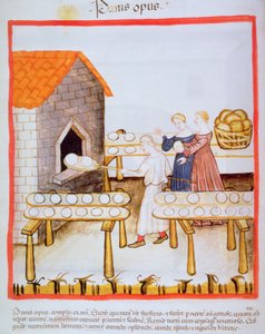 Fol.63v الخبز البني الخبز ، التوضيح من Tacuinum Sanitatis بواسطة المدرسة الايطالية
