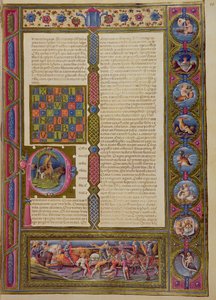Fol.99r الكلمات الافتتاحية لكتاب اليهودي ، من الكتاب المقدس بورسو ديست. المجلد 1 (ورق) بواسطة المدرسة الايطالية