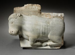 جزء من رأس المال مع ثور القديس لوقا ، c.1175-1200 بواسطة المدرسة الايطالية
