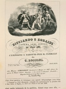 صورة أولية لتقليل هاربسيكورد لـ "Ricciardo and Zoraide" بواسطة Gioachino Rossini (litho) بواسطة المدرسة الايطالية