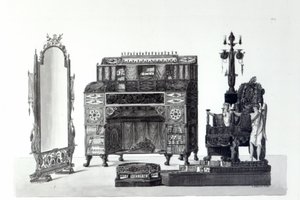 أثاث على الطراز اليوناني من الزخارف المعمارية من قبل Gaetano Landi ، محفور بواسطة G. DArgenzio ، 1810 بواسطة المدرسة الايطالية