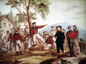 جاريبالدي (1807-1882) أصيب في أسبرومونتي. بواسطة المدرسة الايطالية