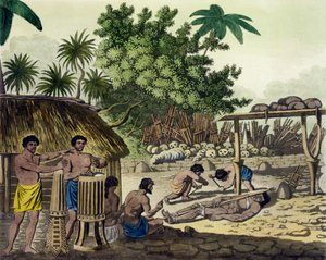 التضحية البشرية في Otaheite ، اللوحة 84 من Le Costume Ancien et Moderne ، بقلم Jules Ferrario ، تم نشرها في 1820s-30s (انظر أيضًا 10204) بواسطة المدرسة الايطالية