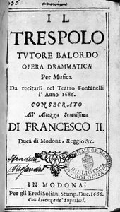 المعلم الفرخ هو نتيجة حمقاء لأوبرا أليساندرو ستراديلا (1644-1682) الملحن الإيطالي. مودينا 1688. بواسطة المدرسة الايطالية