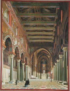 الجزء الداخلي من Duomo di Monreale ، صقلية بواسطة المدرسة الايطالية
