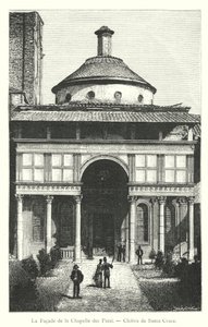 واجهة كنيسة Pazzi ، Cloitre de Santa Croce (نقش) بواسطة المدرسة الايطالية