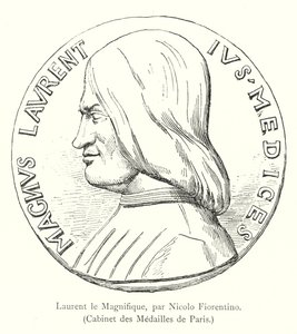 Laurent the Magnificent ، بقلم نيكولو فيورنتينو ، Cabinet des Medailles de Paris (نقش) بواسطة المدرسة الايطالية