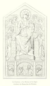 Le Cimabue, La Madone et les Anges, Academie des Beaux-Arts de Florence (engraving) بواسطة المدرسة الايطالية