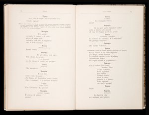 Libretto من Tosca بواسطة Giacomo Puccini ، Ricordi Edition ، إيطاليا بواسطة المدرسة الايطالية