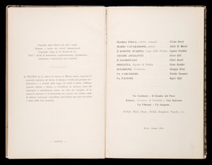Libretto من Tosca بواسطة Giacomo Puccini ، Ricordi Edition ، إيطاليا بواسطة المدرسة الايطالية