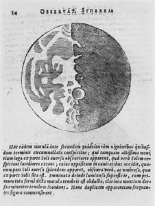 خريطة القمر ، رسم توضيحي من Sidereus Nuncius بواسطة Galileo Galilei ، 1610