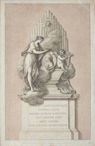 نصب يوهان كريستيان باخ (1735-1782) الذي نقشه فرانشيسكو بارتولوزي (1727-1815) 1782 بواسطة المدرسة الايطالية