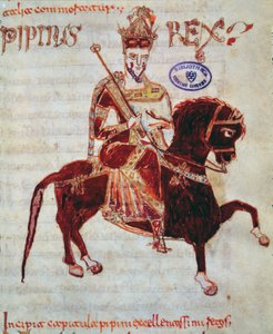 السيدة 4 صورة الفروسية لبيبين (c.773-810) ملك إيطاليا ، 1023 بواسطة المدرسة الايطالية