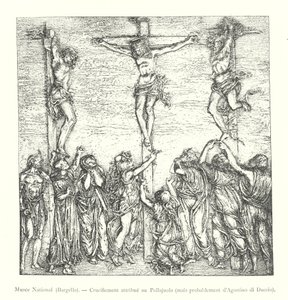 المتحف الوطني ، بارجيلو ، الصلب المنسوب إلى بولايولو ، ولكن ربما بواسطة Agostino di Duccio (نقش) بواسطة المدرسة الايطالية