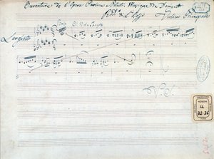 النوتة الموسيقية لـ "Paolina and Poliuto" لـ Gaetano Donizetti (حبر على ورق) بواسطة المدرسة الايطالية