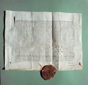 وثيقة رسمية للإمبراطور تشارلز الرابع (1316-1378) تثبت رسميًا أن جامعة سيينا (Universita di Siena) هي الجامعة العامة " بواسطة المدرسة الايطالية