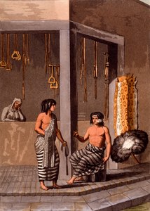 هنود بامباس في متجر يسمى إنديانو ، كالي دي لوس توريس ، بوينس آيرس ، 1820s-30s بواسطة المدرسة الايطالية