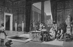 بومبي: House of Meleager (litho) بواسطة المدرسة الايطالية