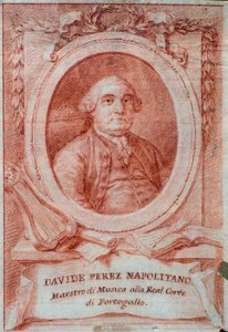 صورة دافيد بيريز (1710-1778) ، ملحن إيطالي. بواسطة المدرسة الايطالية