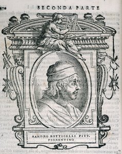 صورة لساندرو بوتيتشيلي (14445-1510) من Vasaris Lives of the Artists ، تم نشرها لأول مرة عام 1550 بواسطة المدرسة الايطالية