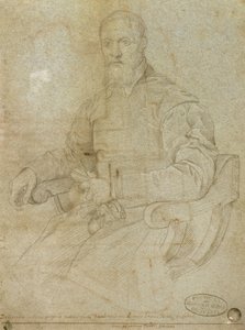 صورة لتيتيان (تيزيانو فيسيليو) (c.1485-1576) مدرسة رومانية (فحم على ورق) بواسطة المدرسة الايطالية