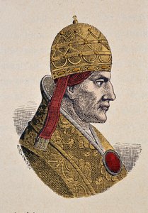 صورة للبابا سلستين الثالث (سلستين أو سلستينو أو كاليستينوس) (1191-1198) بواسطة المدرسة الايطالية
