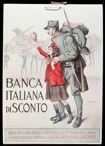 البطاقة البريدية لبنك الخصم الإيطالي ، 1917-18 بواسطة المدرسة الايطالية