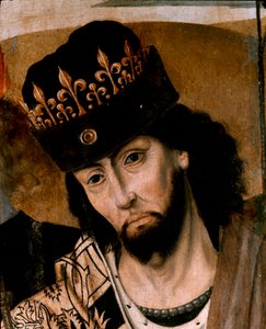 تمثيل روبرت الأول ملك أنجو (1278-1343) ملك صقلية وزعيم حزب Guelf. لوحة لمدرسة نابولي. نهاية القرن الخامس عشر. نابولي ، متحف ناسيونالي دي كابوديمونتي بواسطة المدرسة الايطالية
