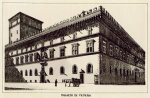 روما: Palazzo Di Venezia (litho) بواسطة المدرسة الايطالية