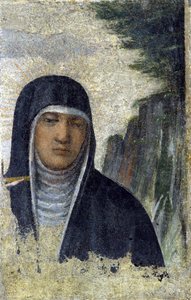 سانت كلير. مؤسس وسام كلاريس (انظر أسيزي بواسطة المدرسة الايطالية