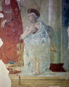 St Jerome as a penitent. Detail. Fresco بواسطة المدرسة الايطالية