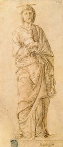 القديس يوحنا الإنجيلي ، يُنسب إلى جيوفاني بيليني (1430-1516) أو أندريا مانتيجنا (1430-1516) (قلم حبر وحبر على ورق) بواسطة المدرسة الايطالية