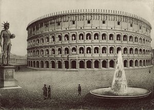 The Coliseum restored (litho) بواسطة المدرسة الايطالية