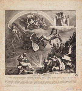 سقوط نابليون - كارتون سقوط إيطاليا ، 1814 بواسطة المدرسة الايطالية