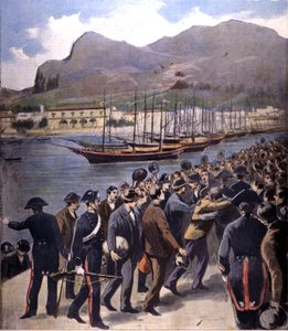 عادت المافيا إلى باليرمو تحت حراسة Carabinieri بعد عفو عام 1895. بواسطة المدرسة الايطالية