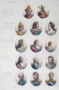 سلالة رومانوف ، من أزياء Antico e Moderno بقلم جوليو فيراريو ، c.1820 بواسطة المدرسة الايطالية