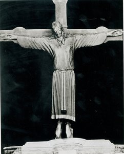 فولتو سانتو ، ربما بدأه نيقوديموس (fl.1150-66) (خشب) بواسطة المدرسة الايطالية