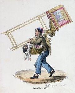 The Wandering Puppeteer ، c.1840 بواسطة المدرسة الايطالية