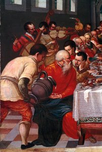 The wedding of Cana Detail. Anonymous painting of the Venetian school. 16th century Sun. 85x118 cm venise, Correr museum بواسطة المدرسة الايطالية