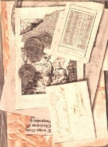 تكوين Trompe l'oeil للنقوش والرسومات والعملات المعدنية وما إلى ذلك (القلم والحبر والغسيل والطباشير الأحمر) بواسطة المدرسة الايطالية