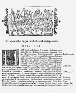 مجموعة متنوعة من اللغات ، من تاريخ الشعوب الشمالية بواسطة Olaus Magnus (1490-1558) ، نُشر في روما ، 1555 بواسطة المدرسة الايطالية