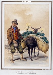 Vegetable seller in Naples, Italy بواسطة المدرسة الايطالية