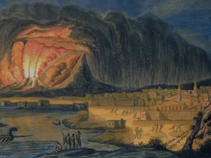 Vesuvius Erupting Near Naples ، c.1815 بواسطة المدرسة الايطالية