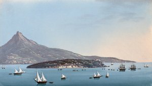 View of Naples (gouache) بواسطة المدرسة الايطالية