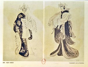تصاميم الأزياء للأوبرا Turandot من قبل جياكومو بوتشيني (1858-1924) بواسطة يودي كوزي