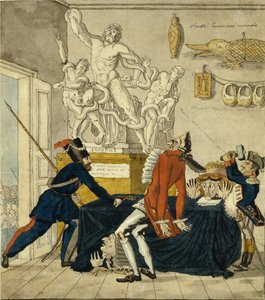 نابليون بونابرت يبيع البضائع المسروقة ، 1813 بواسطة إيفان إيفانوفيتش تيريبينيف